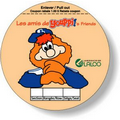 Fluorescent Orange Flexo-Printed Stock Circle Roll Labels (2.5" Dia.)